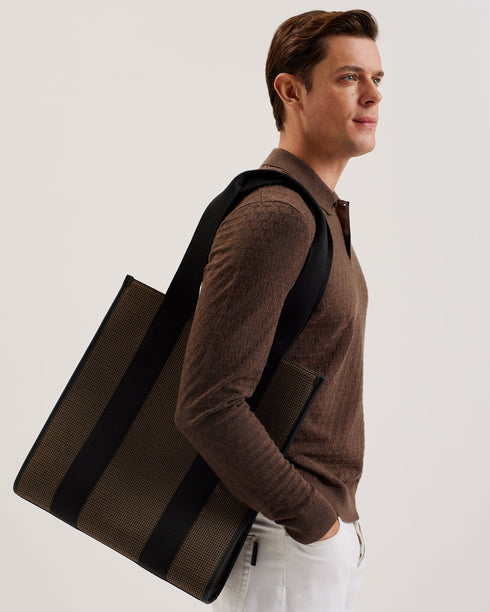 MALLICK-Bags-Check Fabric Tote Bag- Ted Baker Romania